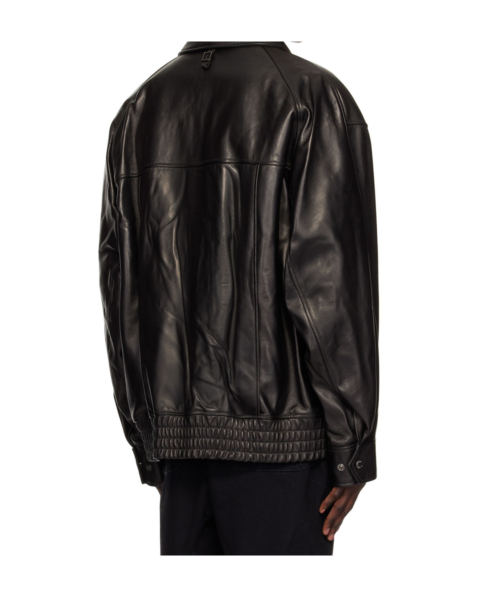 Wooyoungmi Long-sleeved Leather Jacket In Black