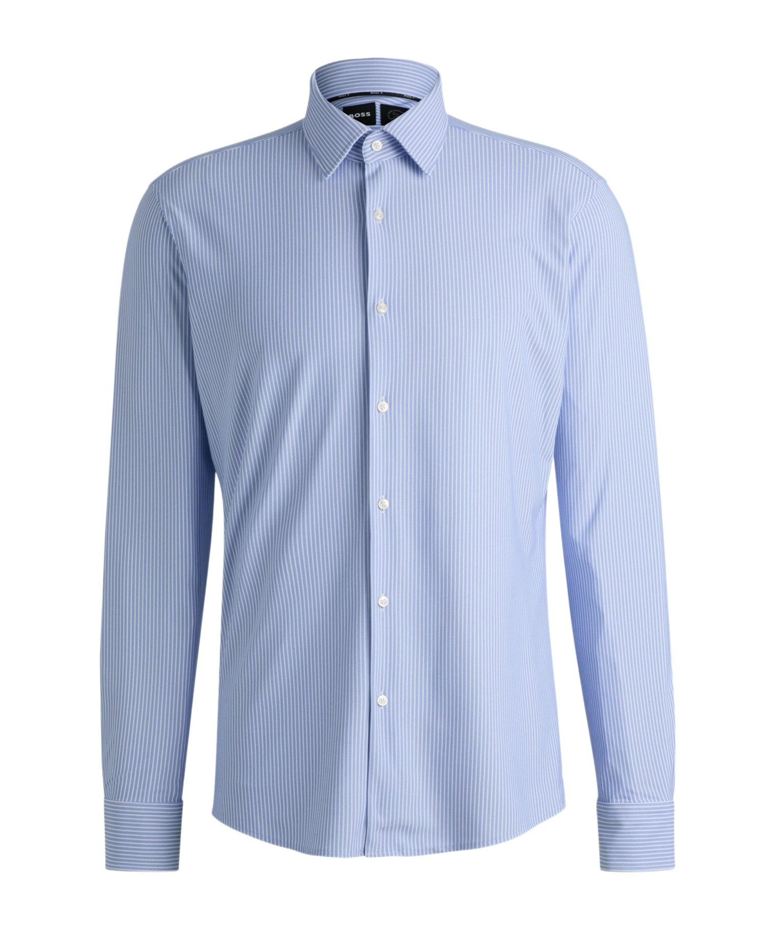 Hugo Boss Regular-fit Shirt In Striped Performance Material In Multi