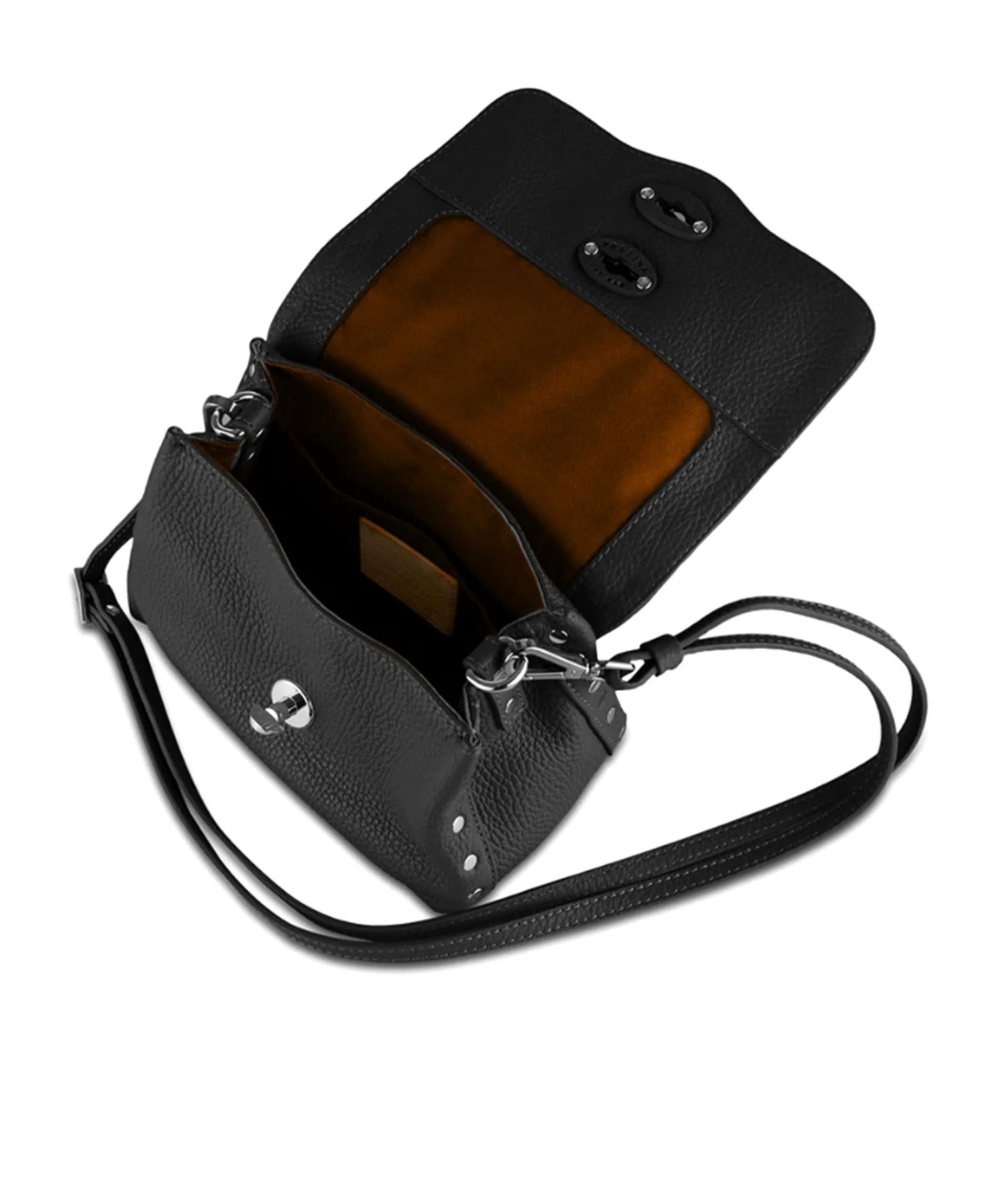 Zanellato Rivet-decorated Shoulder Bag In Black