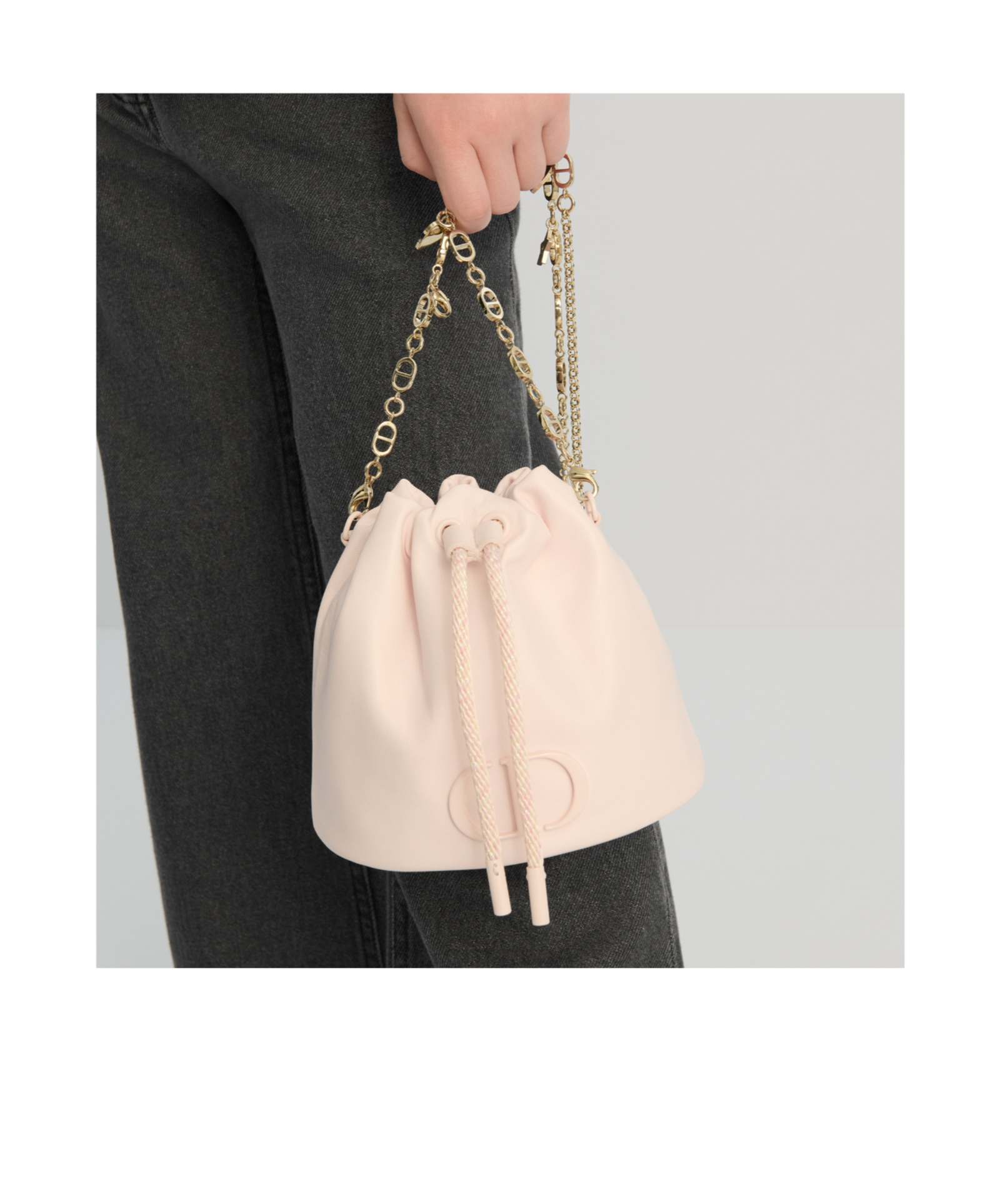 Dior Logo Shoulder Bag In Pale Pink