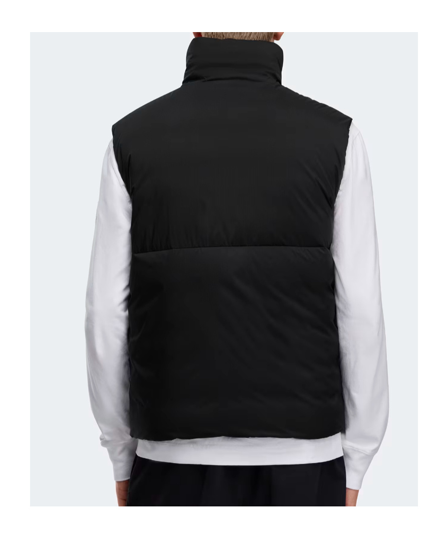 Canada Goose Knit Quilted Ribbed Sleeveless Vest In Black