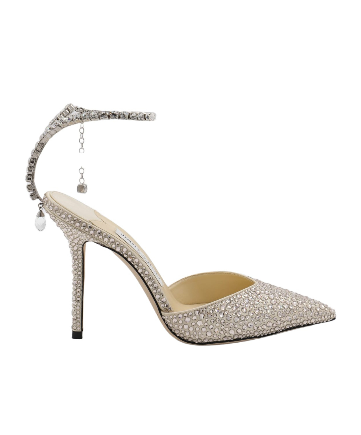 Jimmy Choo Women Platinum Glitter Saeda 100 Pumps In Silver