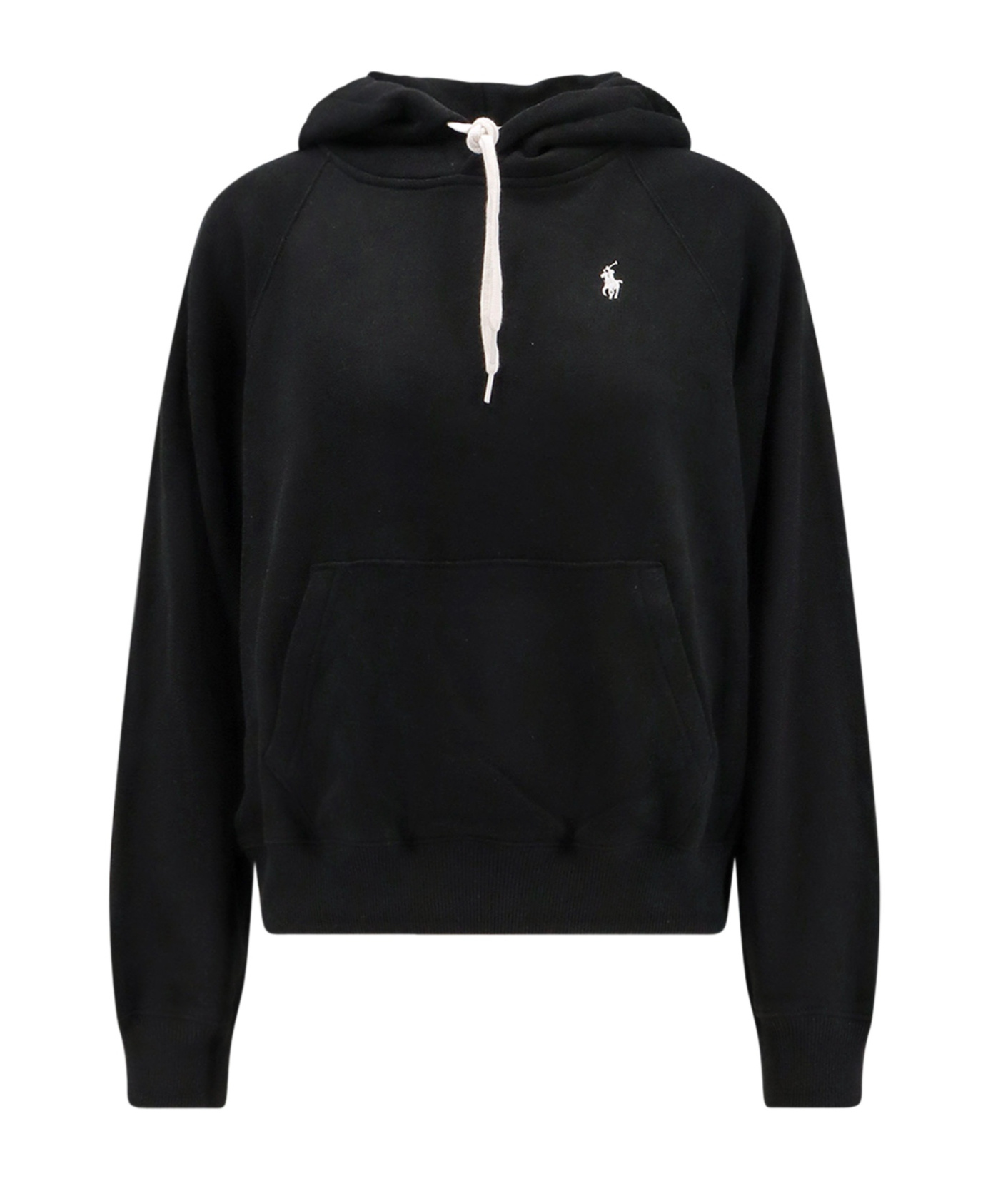 Polo Ralph Lauren Drawstring Hood Kangaroo Pocket Sweatshirt In Black