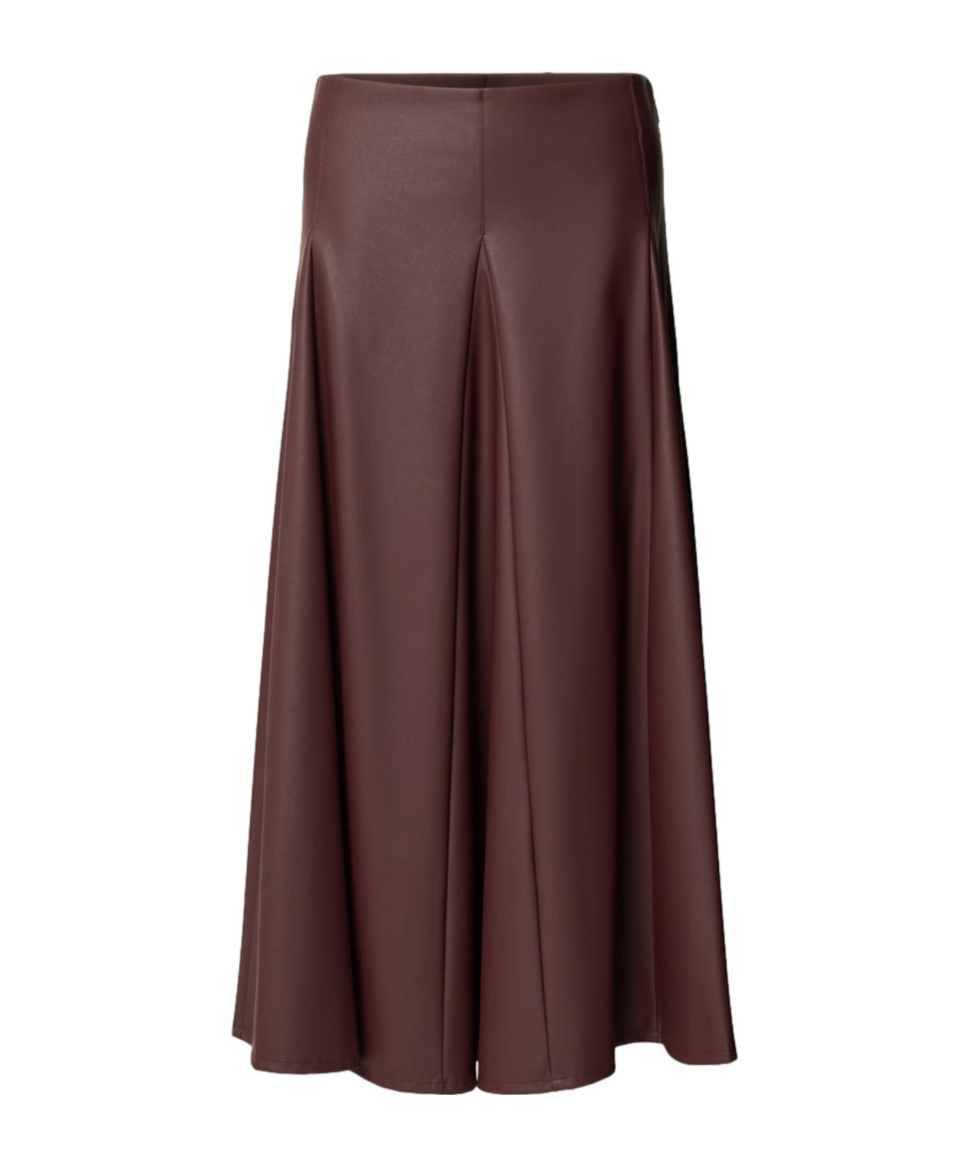 Max Mara Pleated Midi Skirt In Brown