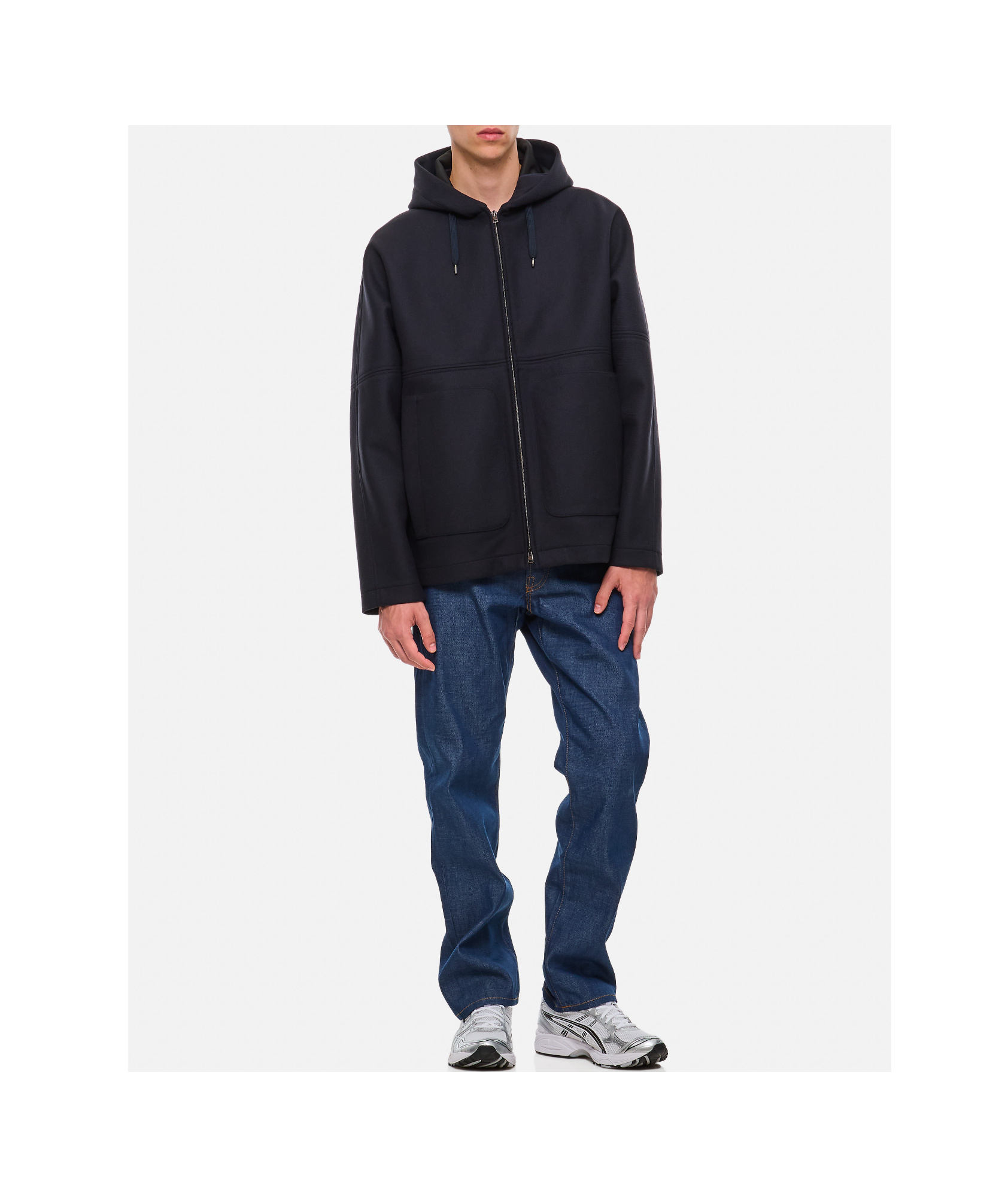Herno Logo-patch Hooded Jacket In Black