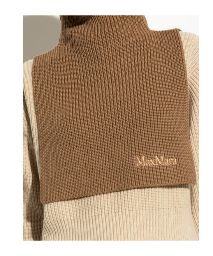 Max Mara Knitted Shawl In Brown