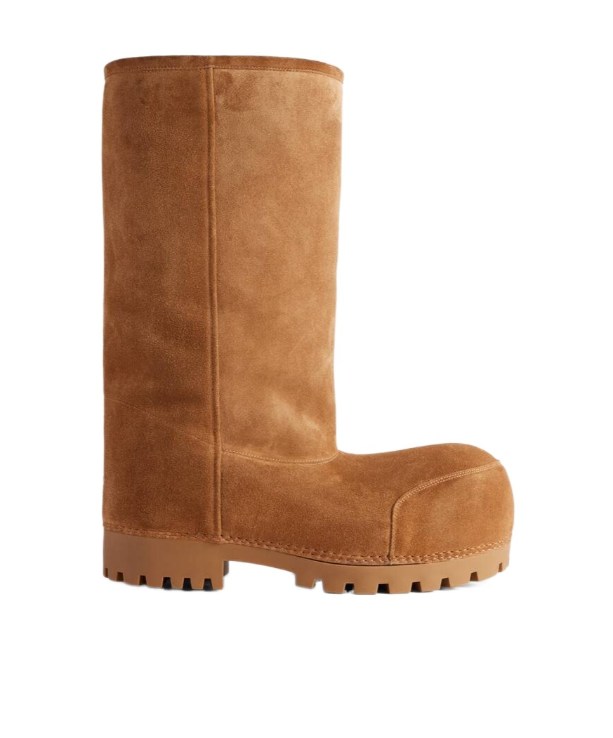 Balenciaga Alaska Fur High Snow Boots In Brown