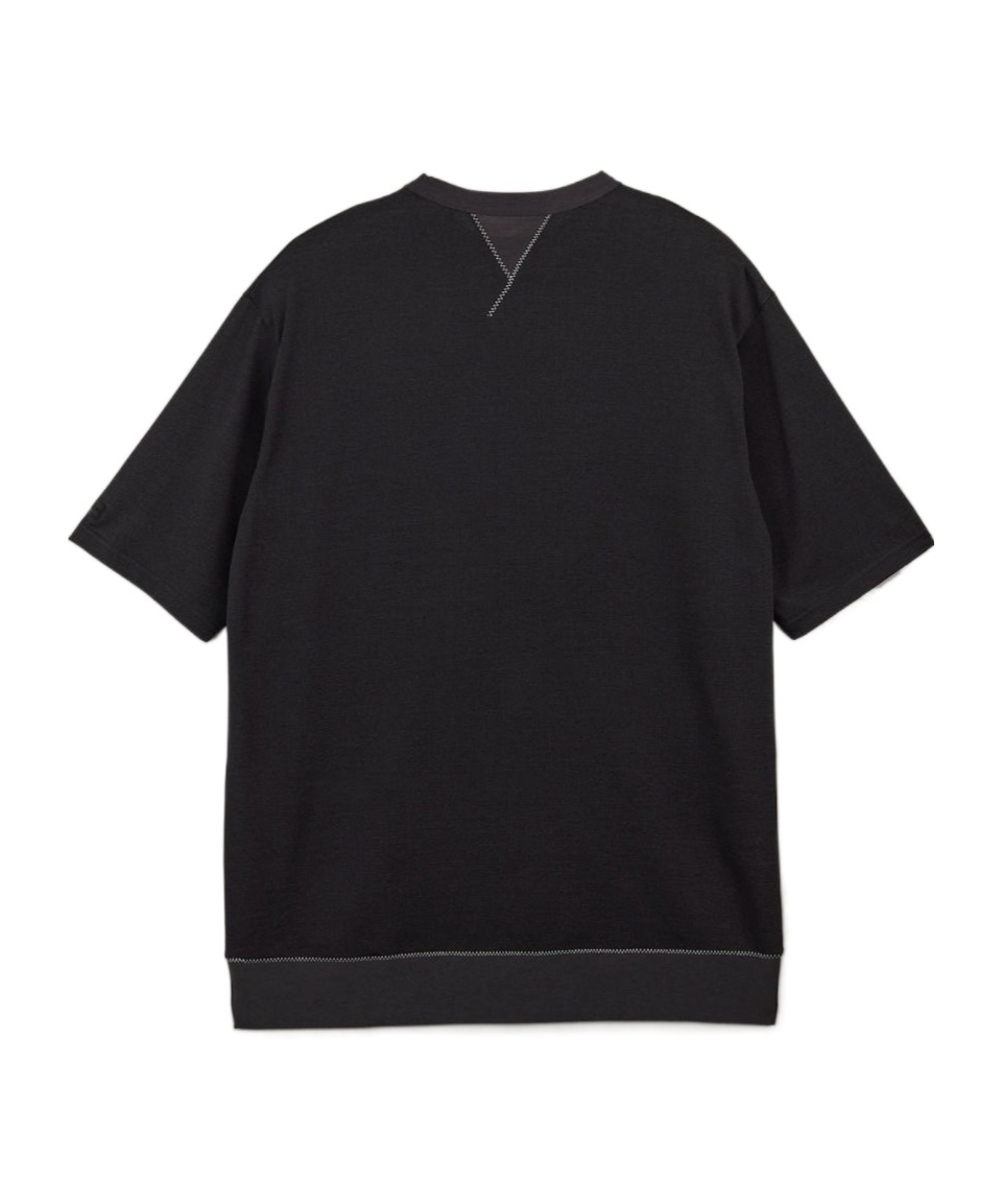Y-3 Open-necked Black Shirt In Black