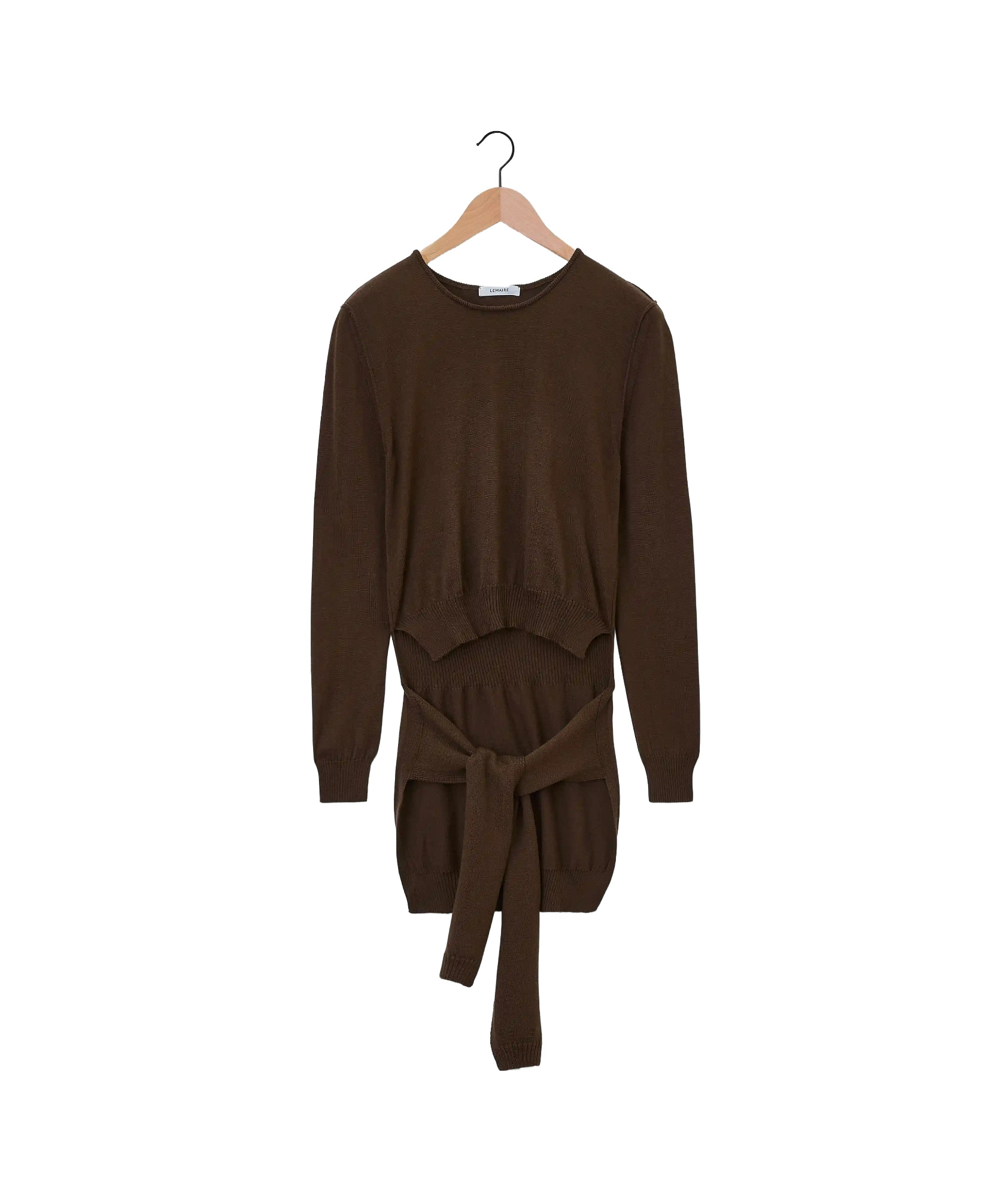Lemaire Round-collar Wool Pullover Sweater In Black