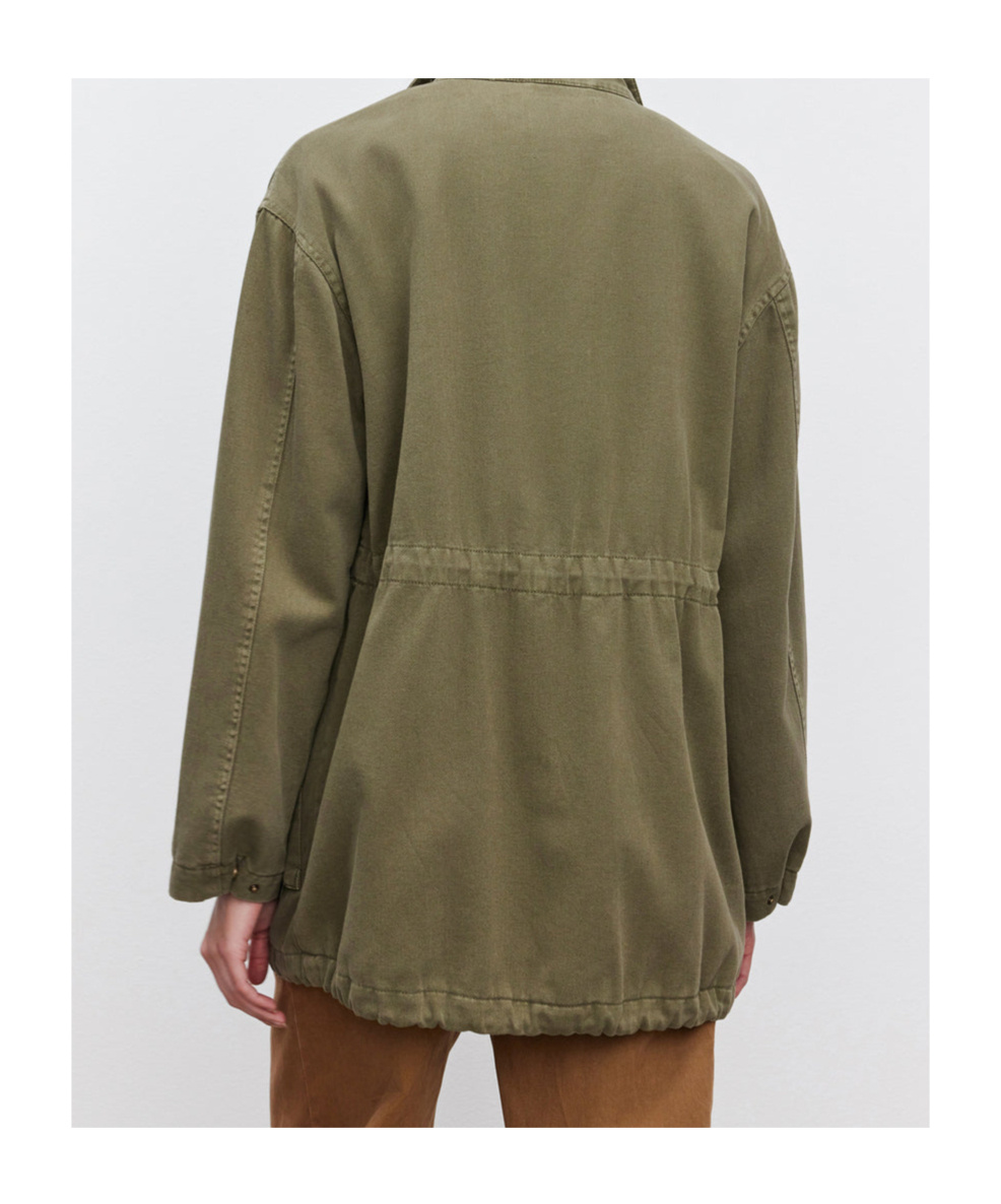 Velvet By Graham & Spencer Long-sleeved Casual Jacket In Green