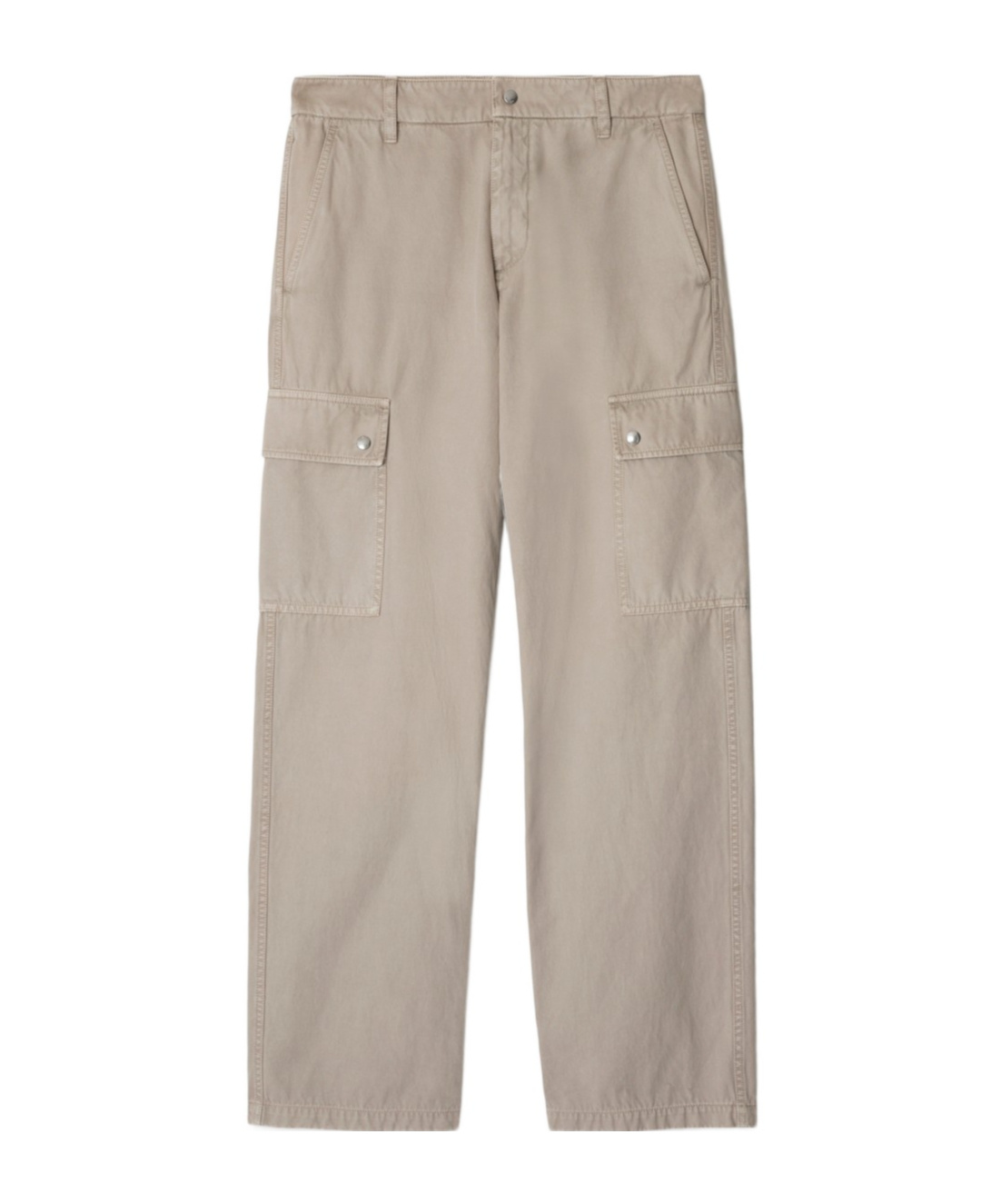Burberry Straight-leg Garment-dyed Cotton-twill Cargo Trousers In Heron
