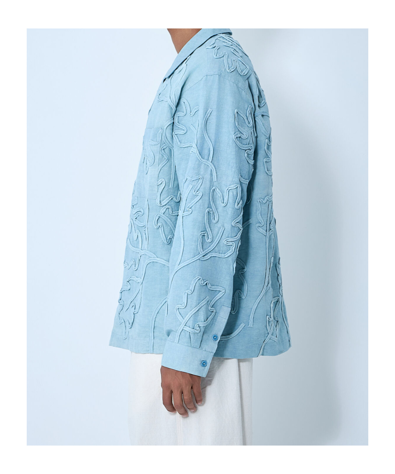 Story Mfg. Greetings Embroidered Shirt In Blue