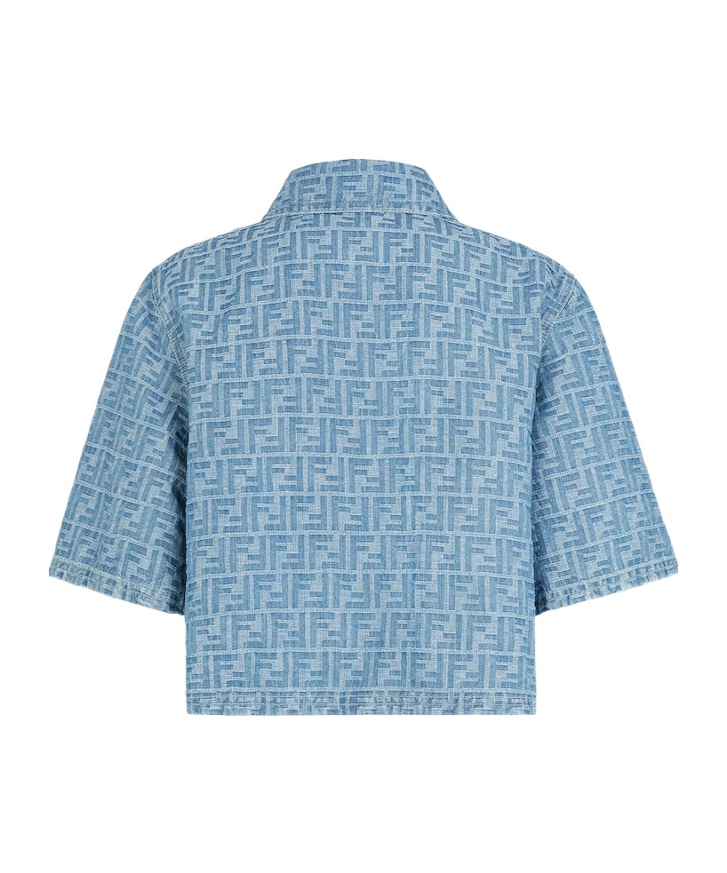 Fendi Chambray Ff Jacket In Blue