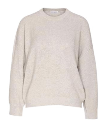 Brunello Cucinelli Paper Yarn And Mohair Sweaater In Neutral