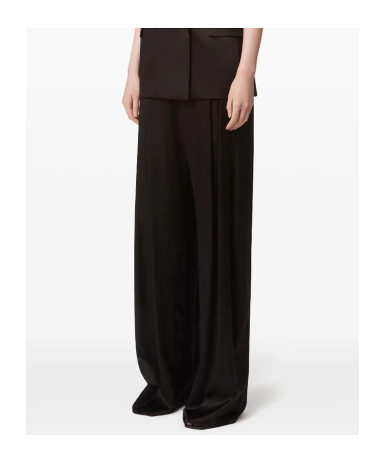 Nina Ricci High Waist Pleated Wide-leg Trousers In Black