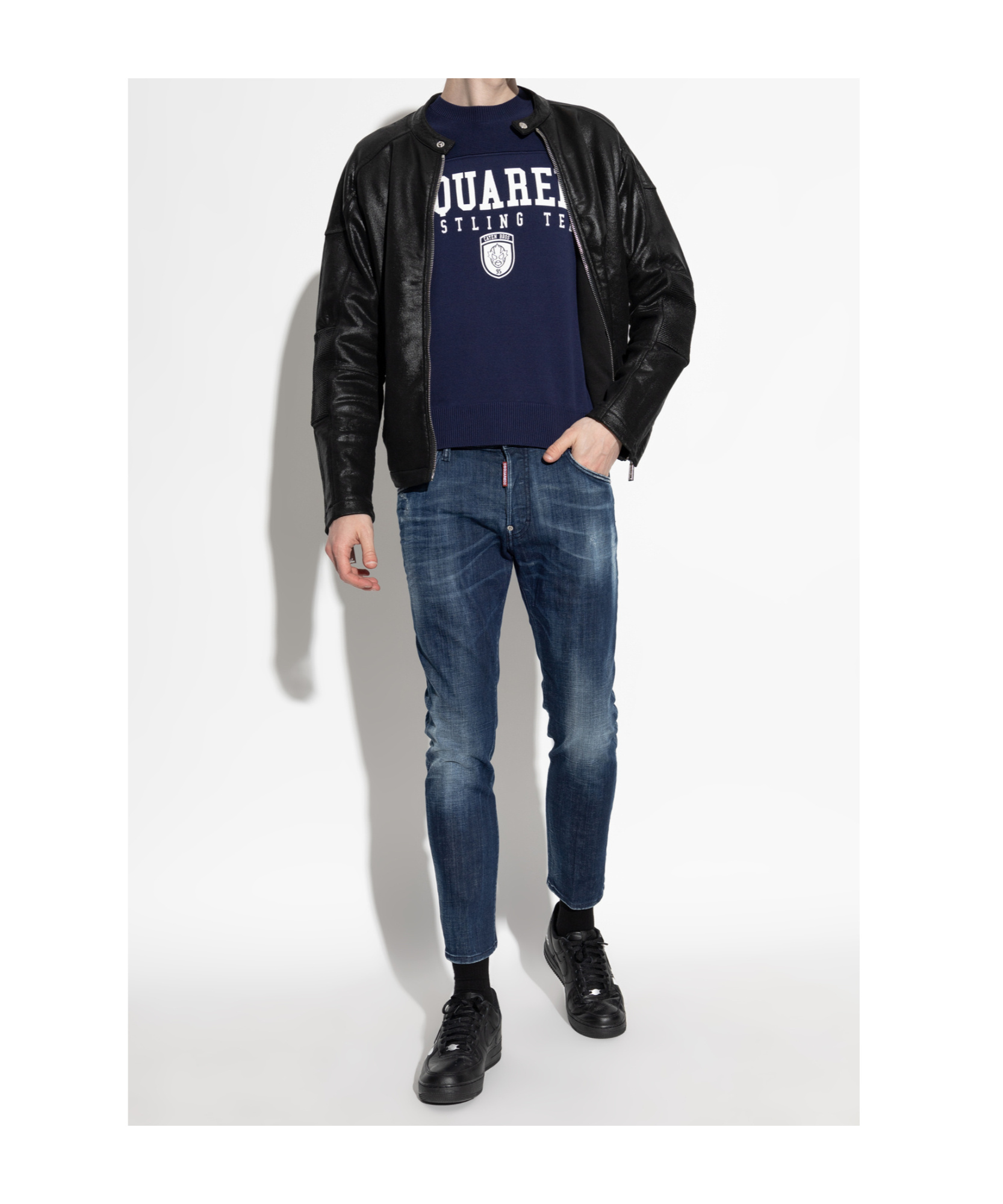 Dsquared2 Male Crew Neck Sweater Collection In Blue