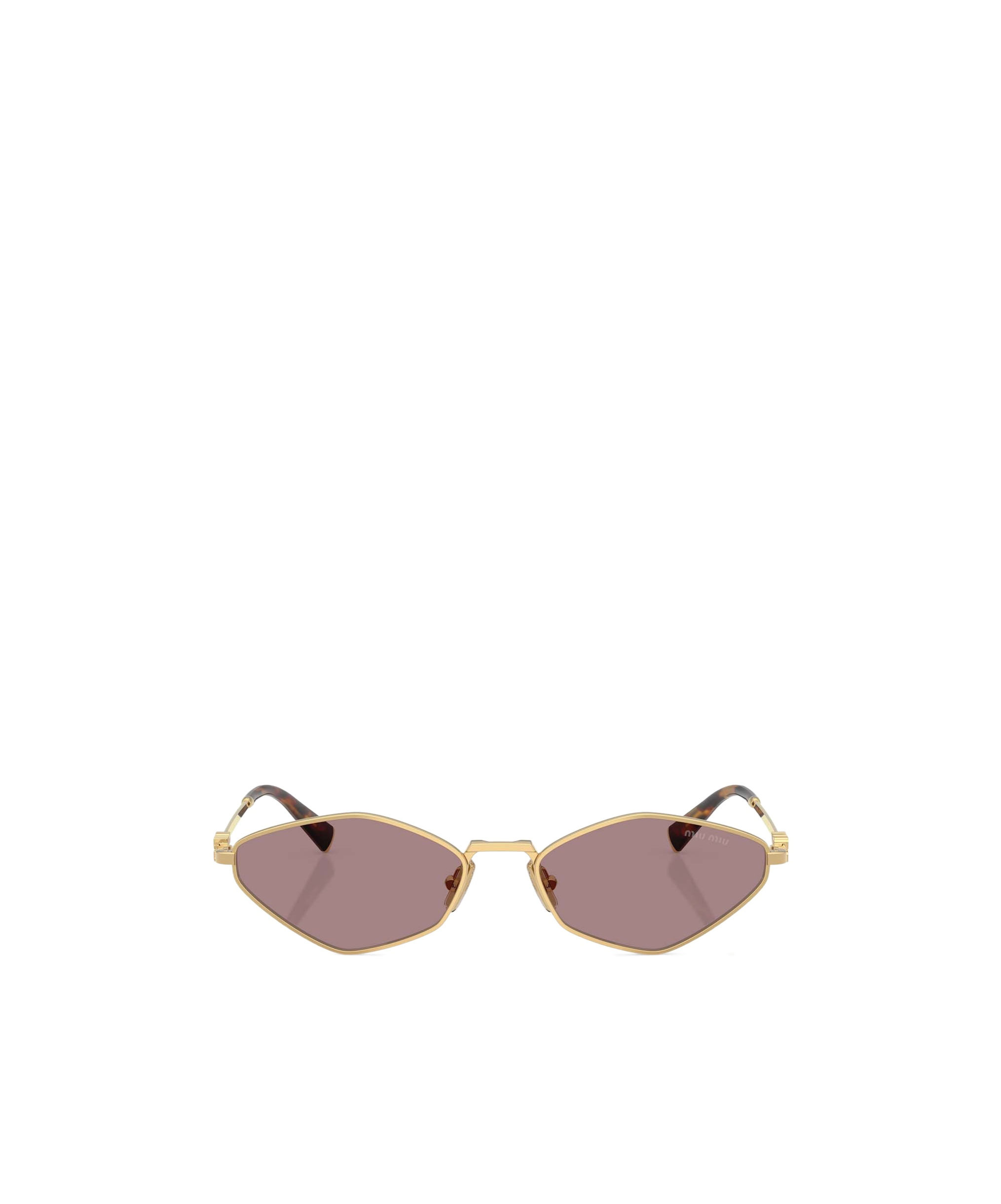 Miu Miu Metal Geometric Oval Sunglasses In Nude