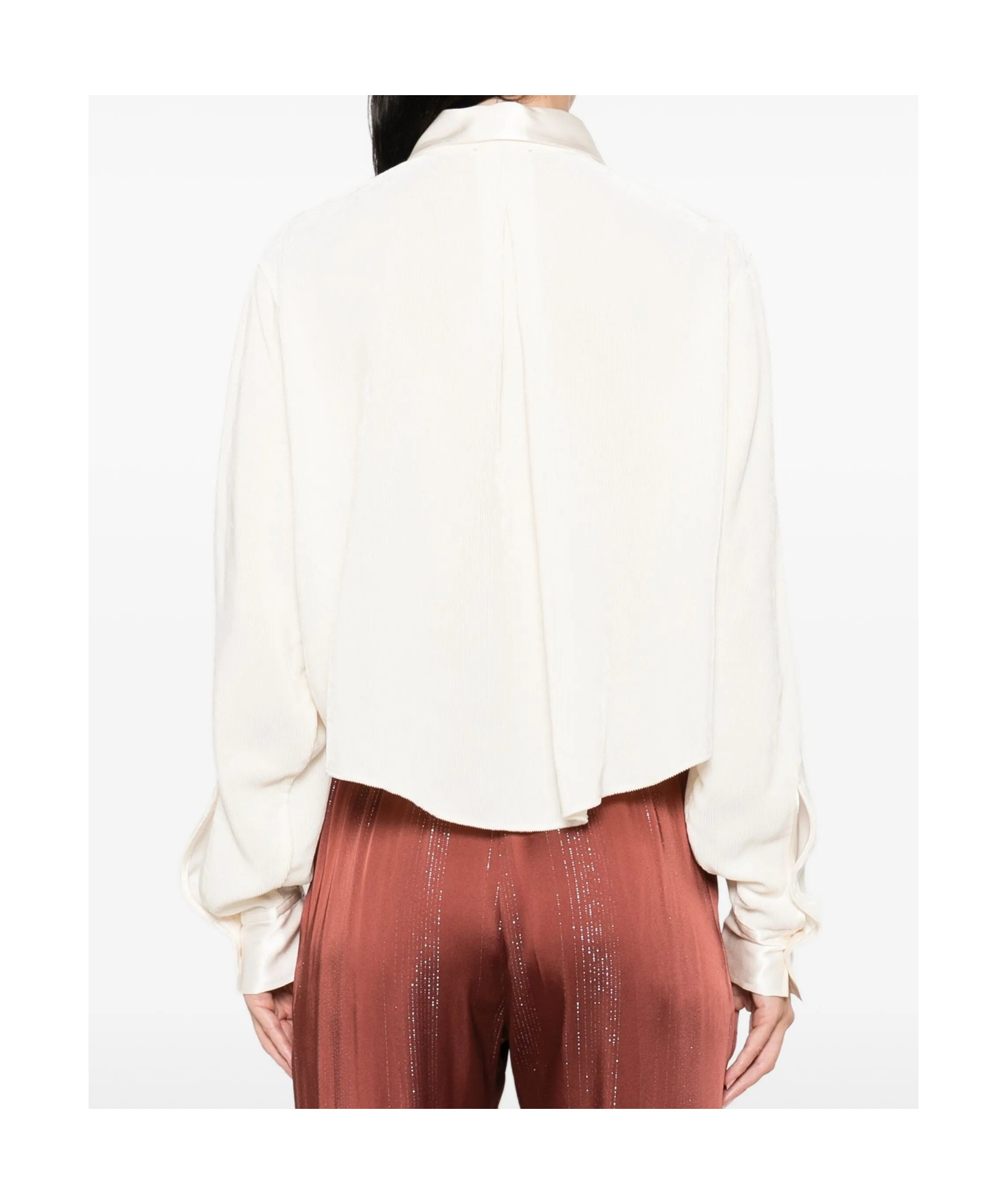 Forte Forte Fluid Chic Velvet Boxy Shirt In White