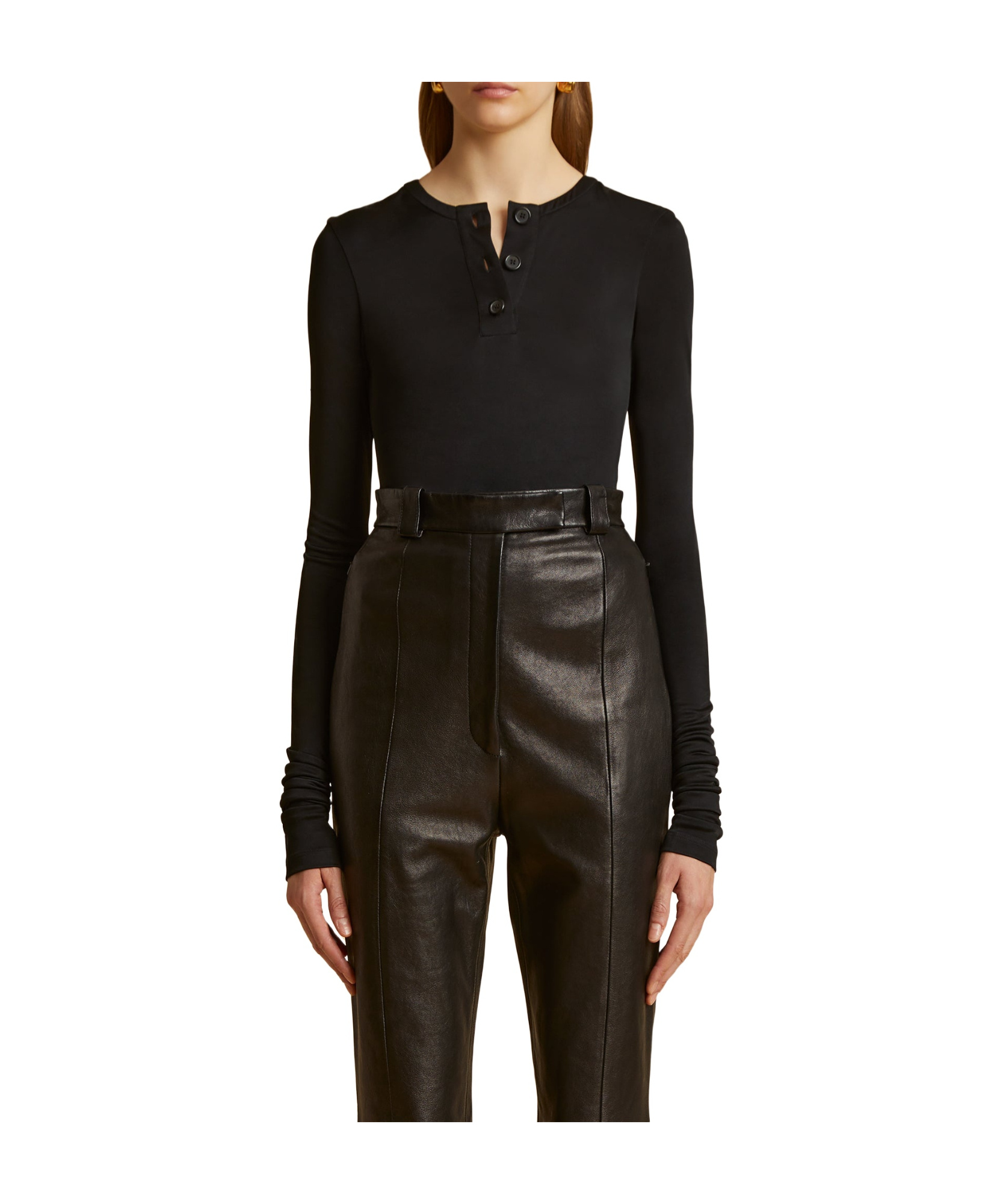 Khaite Janelle Cotton Blend Bodysuit In Black