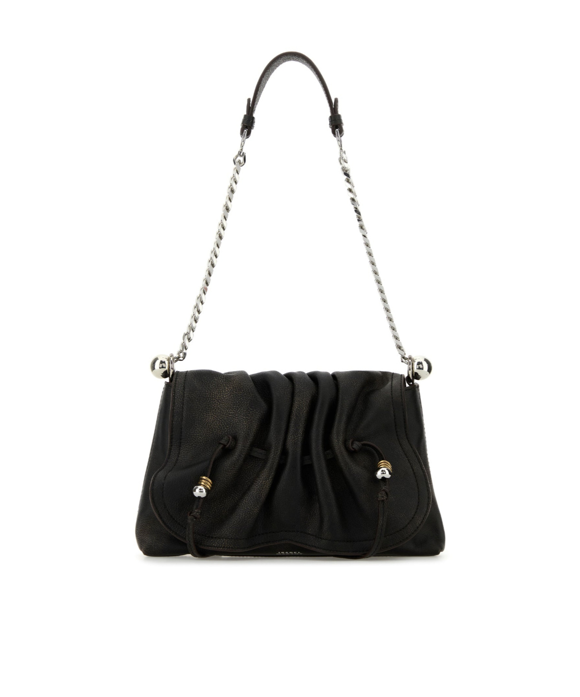 Isabel Marant Dark Brown Leather Bolton Shoulder Bag In Brown