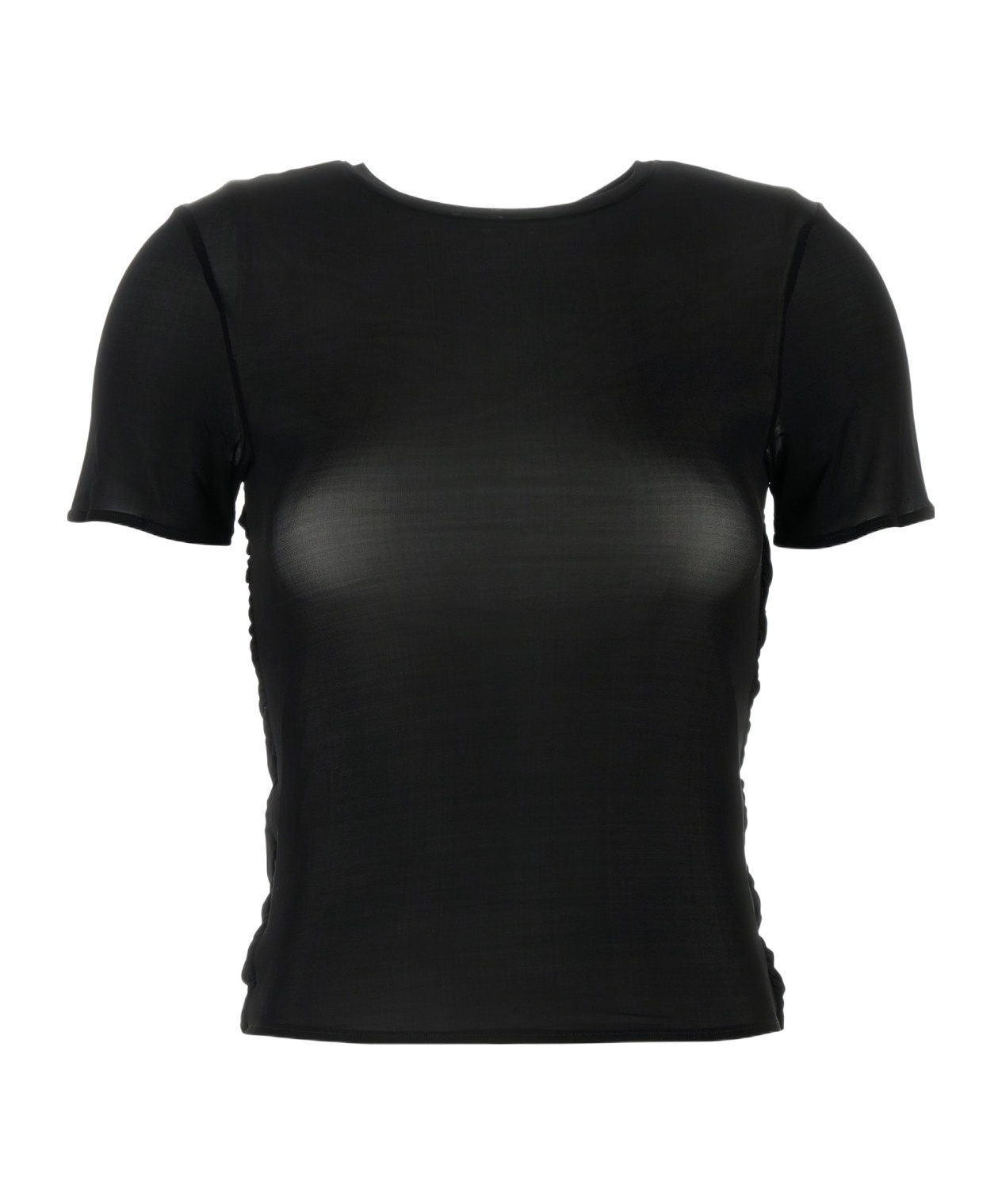 Magda Butrym Black Stretch Mesh Top In Black