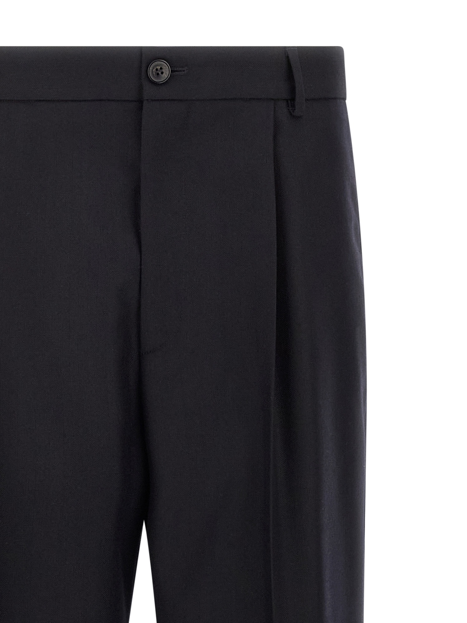 Dries Van Noten Pleated Trousers With Belt Loops And Back Pocket In Black
