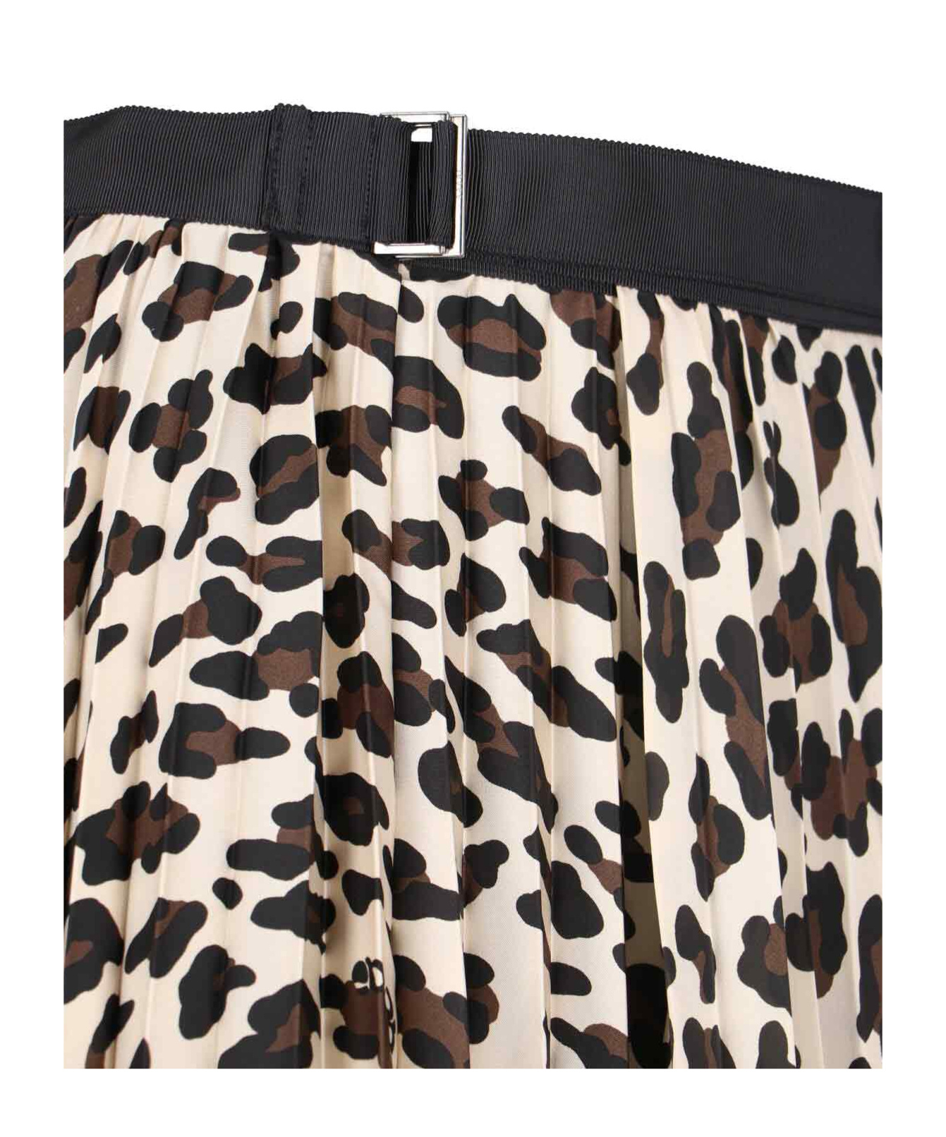 Shop Sacai Leopard-print Midi Skirt In Nude