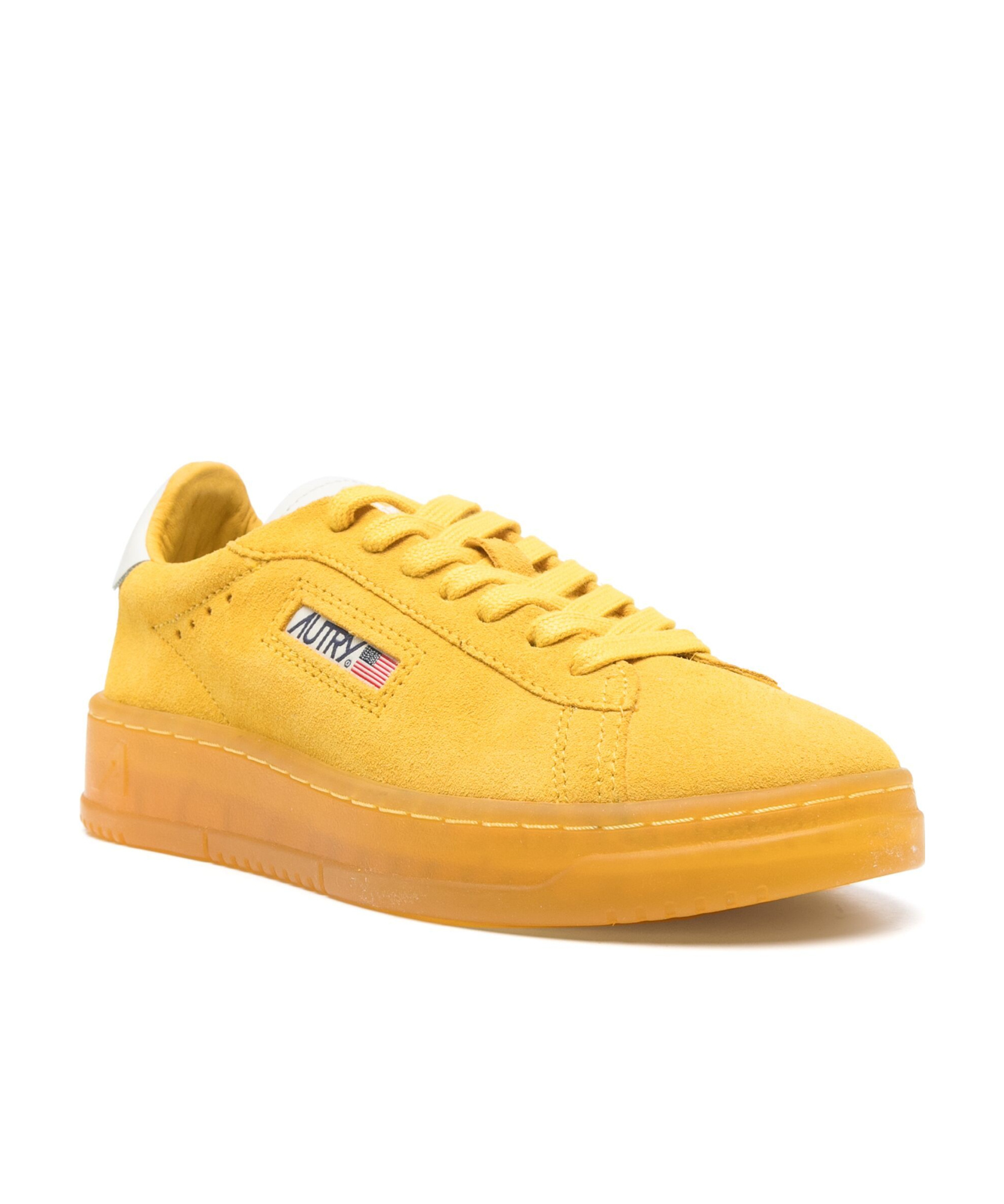 Autry Transparent Sole Sneakers With Contrasting Accents In Yellow