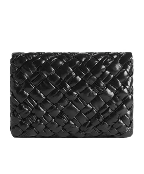 Bottega Veneta Trumpet Woven Satchel In Black