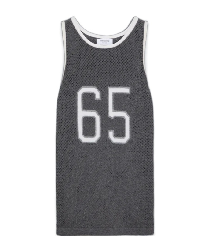 Thom Browne Cashmere Basketball Jersey In Gray