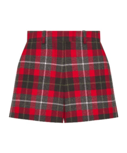 Dior Freshly Cut Wool Checked Shorts In Red