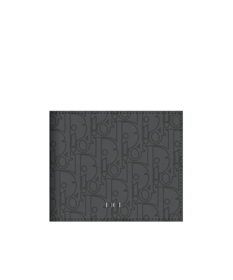 Dior Logo Wallet In Gray