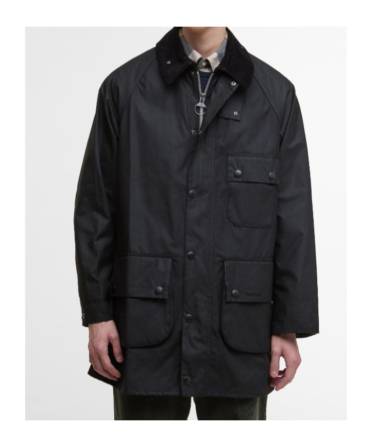 Barbour Oversized Solway Waxed Jacket In Black