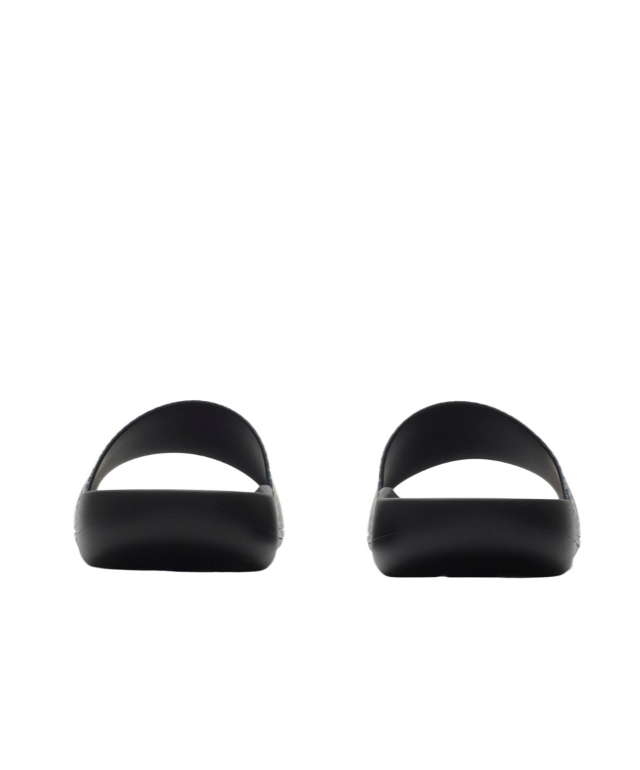 Burberry Patterned Strap Open Toe Rubber Sandals In Black