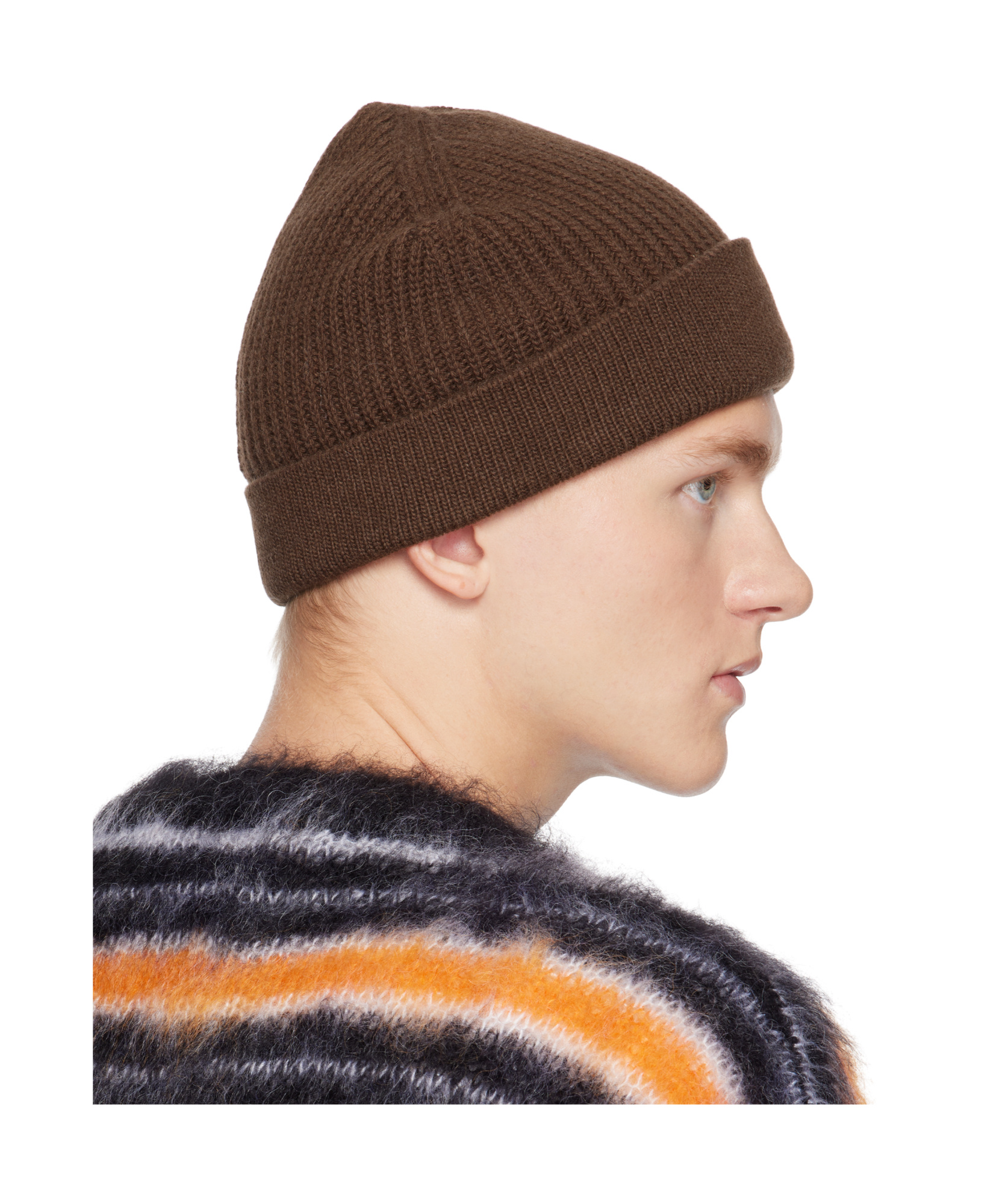 Marni Virgin Wool Beanie Hat In Brown
