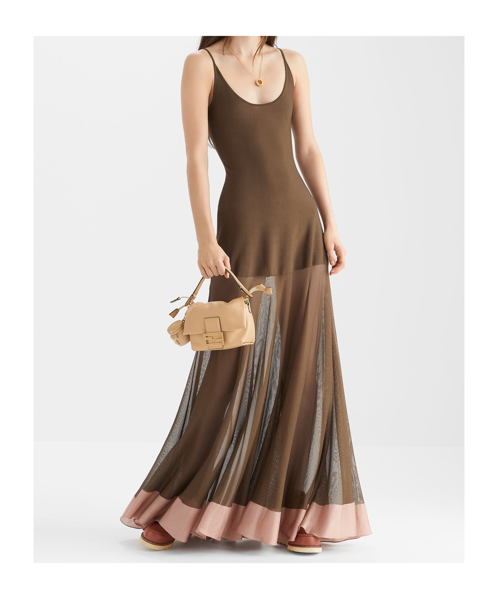 Fendi Sling Dress In Brown