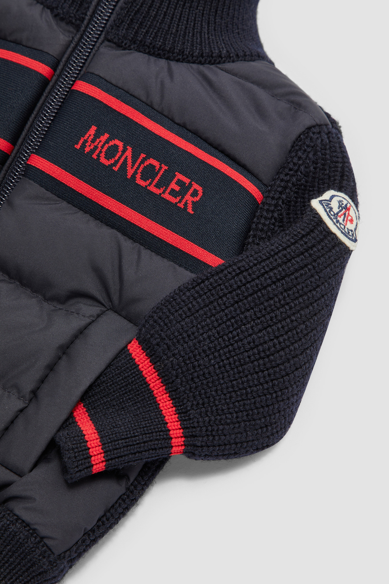Moncler Long-sleeved Down Jacket In Blue