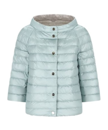 Herno Reversible Blue Jacket With Button Front Closure In Green