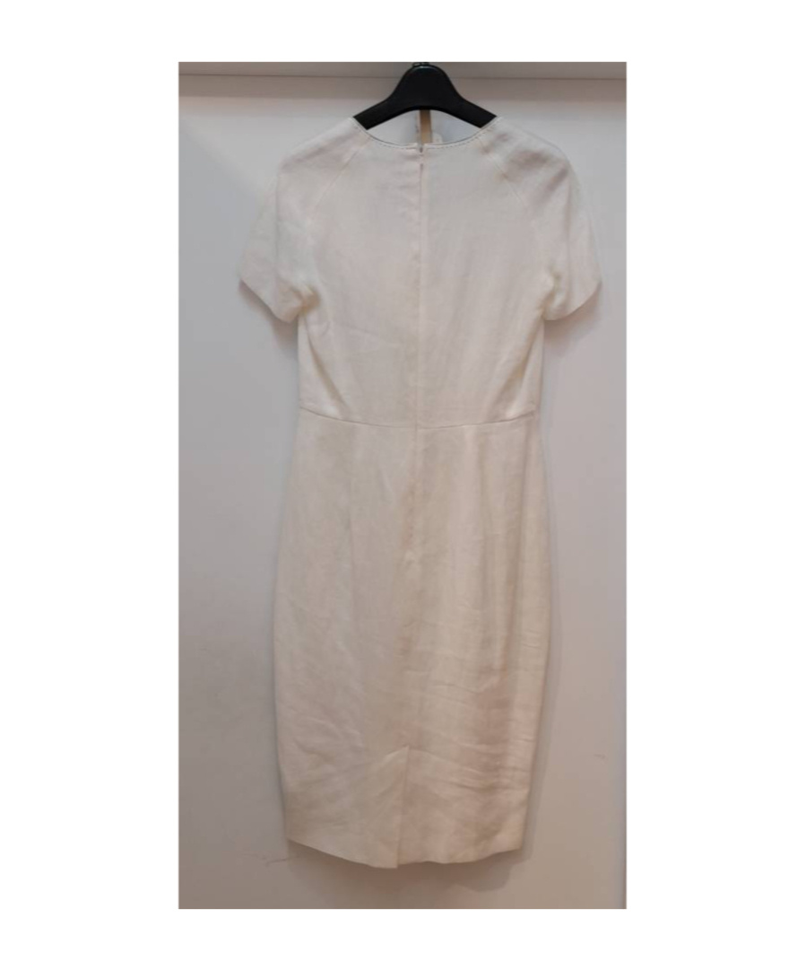 Max Mara V-neck Short Sleeve Dress In Neutral