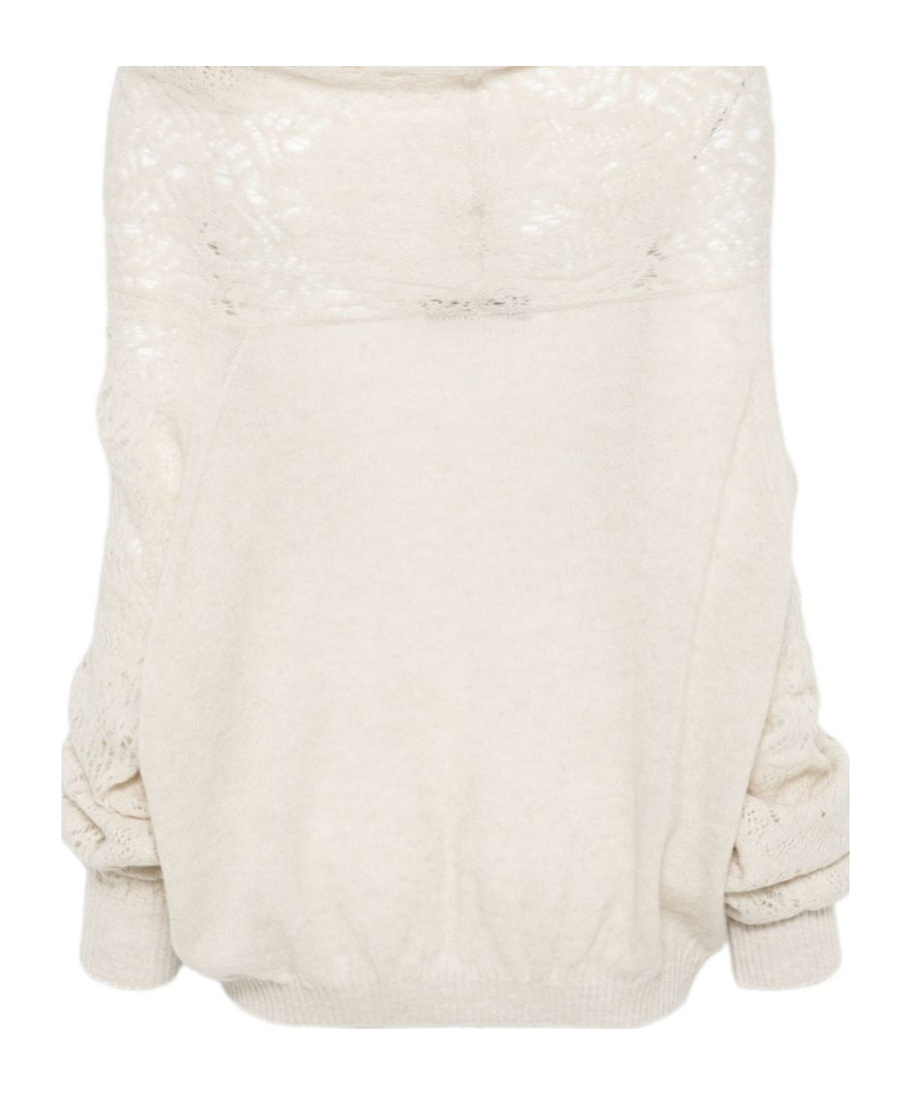 D Exterior Long-sleeved Ribbed Sweater In Neutral