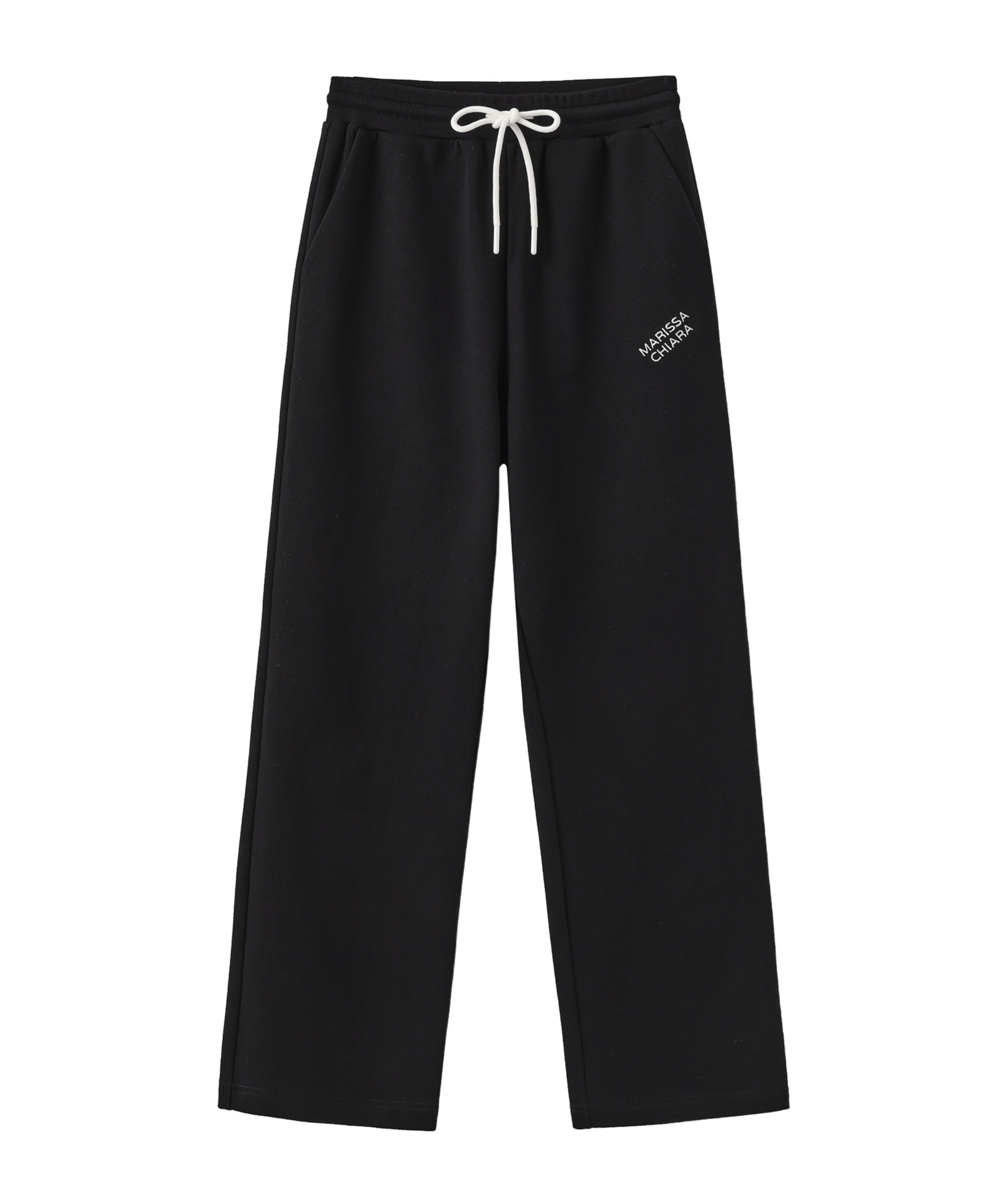Marissa Chiara Drawstring Elastic Waist Casual Pants In Black