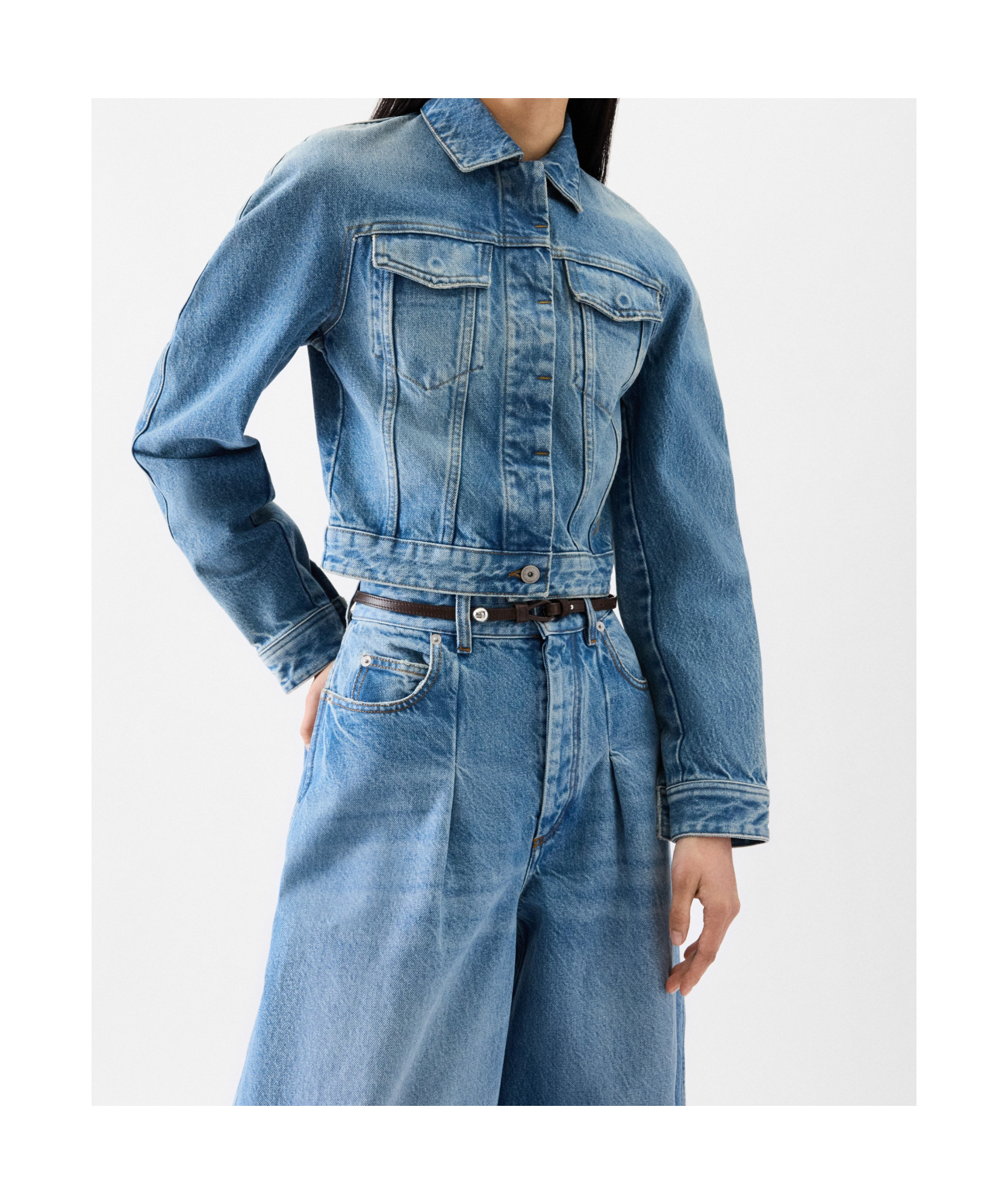 Jacquemus La Veste De-nimes Ovalo Puffer Jackets Light Blue In Blue