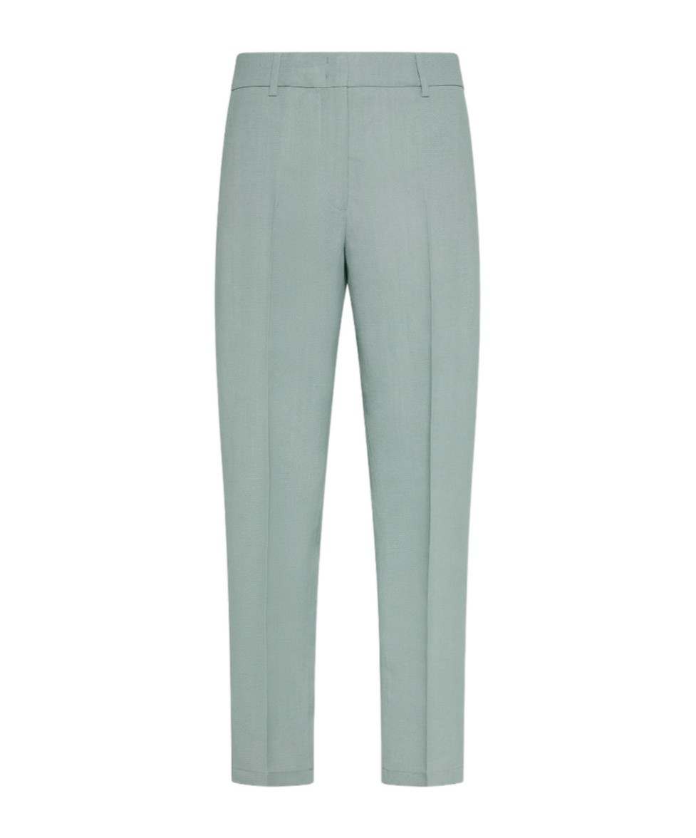 Seventy Ankle-length Carrot Trousers In Viscose Linen Crêpe
