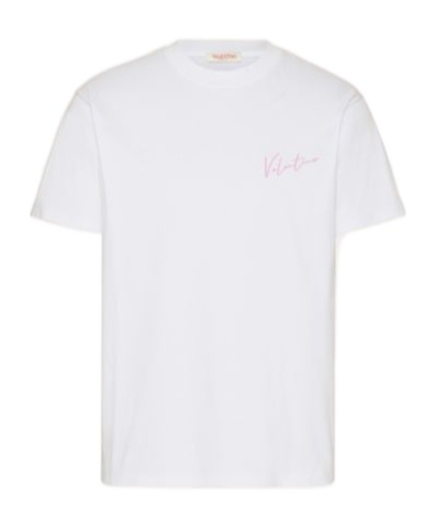 Valentino Crewneck Embroidered Graphic T-shirt In White