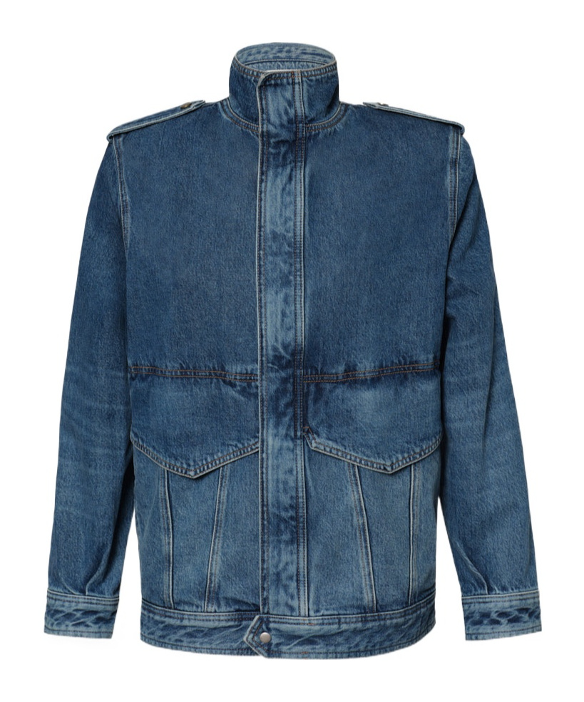 Frame Denim Power Jacket Luxor In Blue