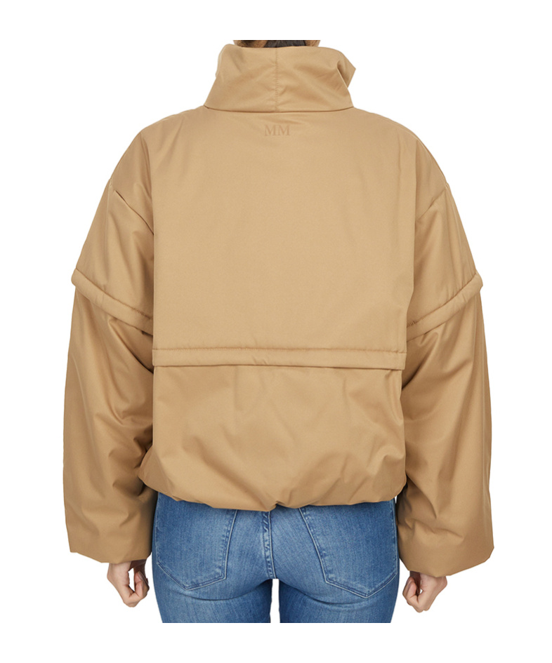 Max Mara Long-sleeved Cotton-padded Jacket In Brown