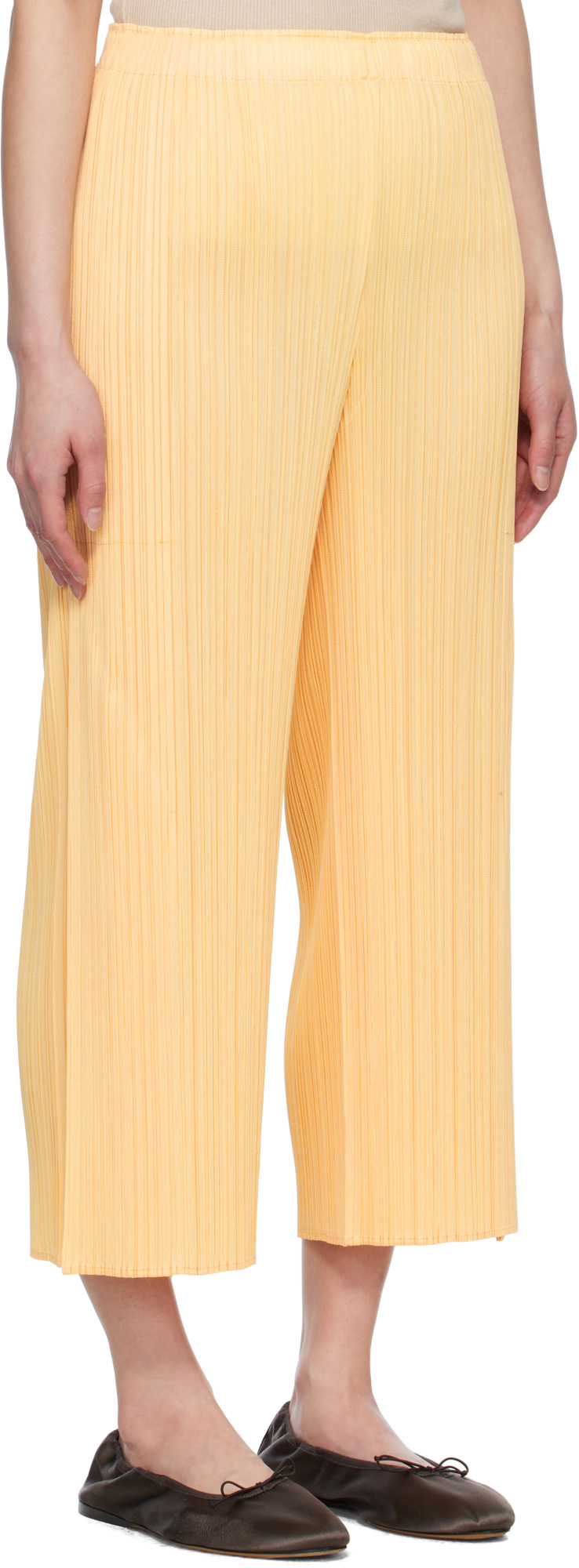 Issey Miyake Beige Monthly Colors August Trousers In Apricot