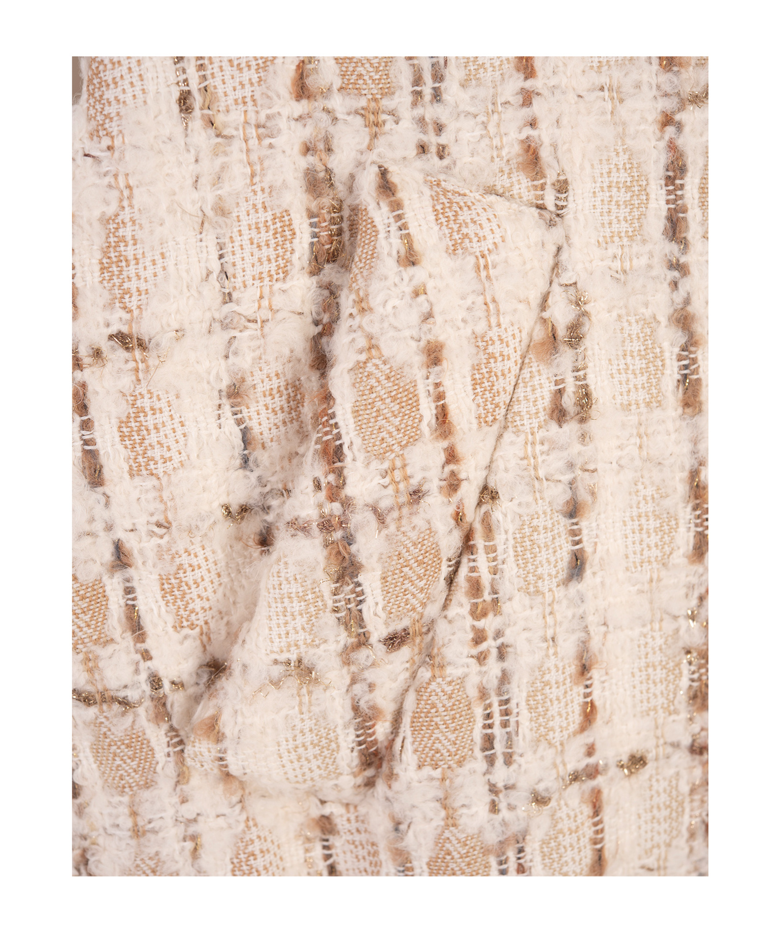 Khrisjoy Beige Tweed Joy Cropped Vest In Nude