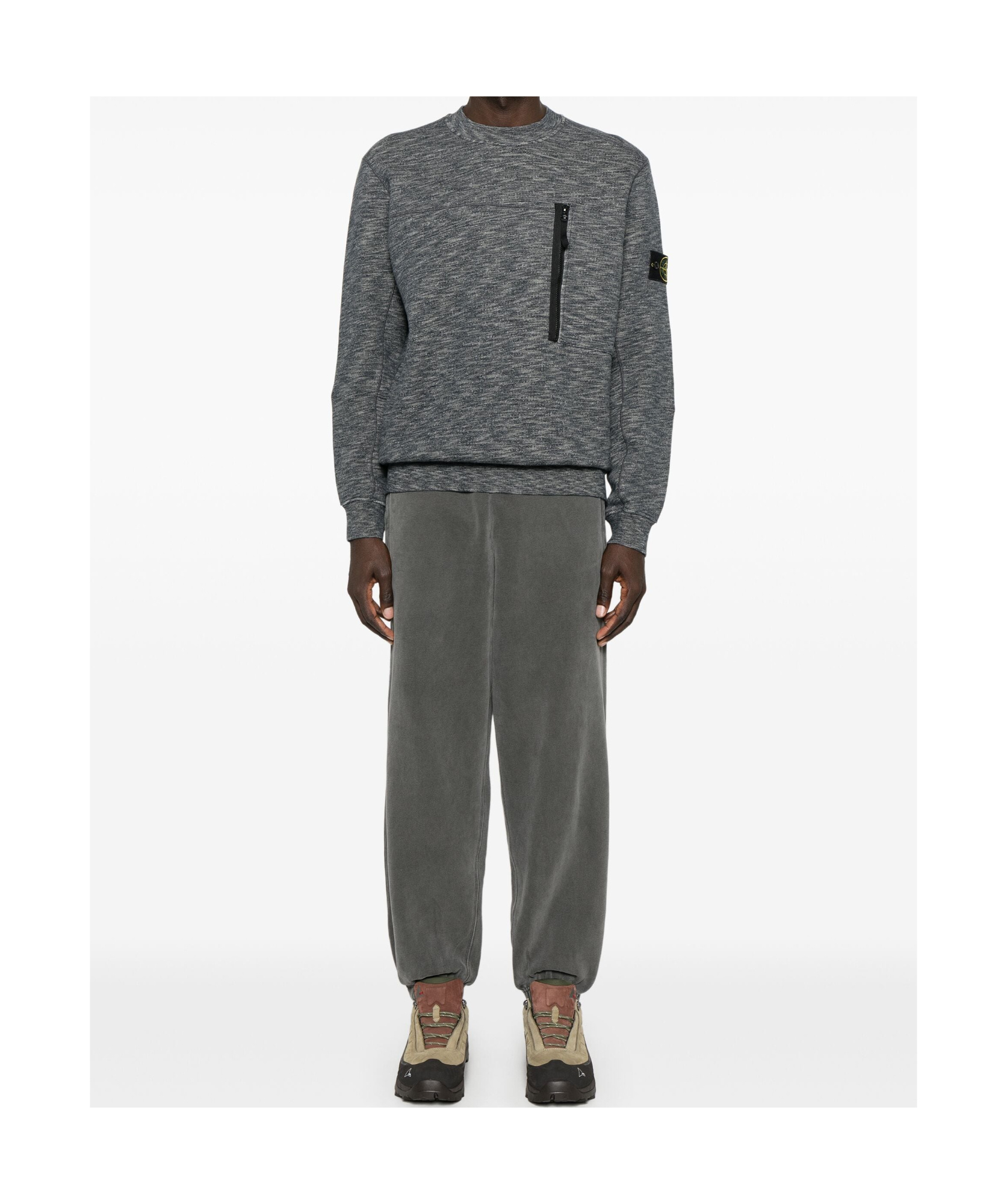 Stone Island Long-sleeved Sweater In Gray