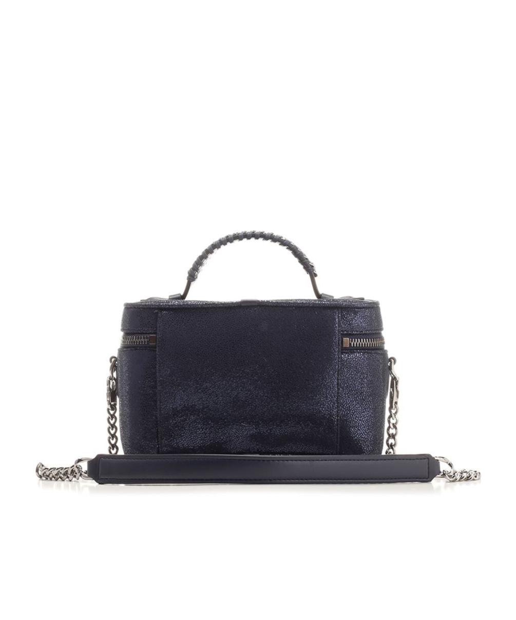 Stella Mccartney Logo Charm Zipped Tote Bag In Blue